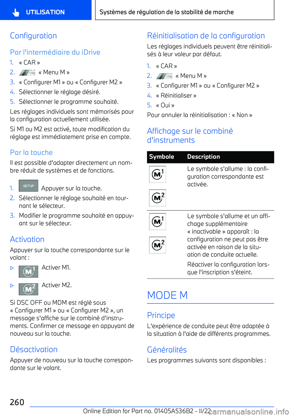 BMW X6 M 2022 Notices Demploi (in French) Configuration
Par l BMW X6 M 2022 Notices Demploi (in French) Configuration
Par l