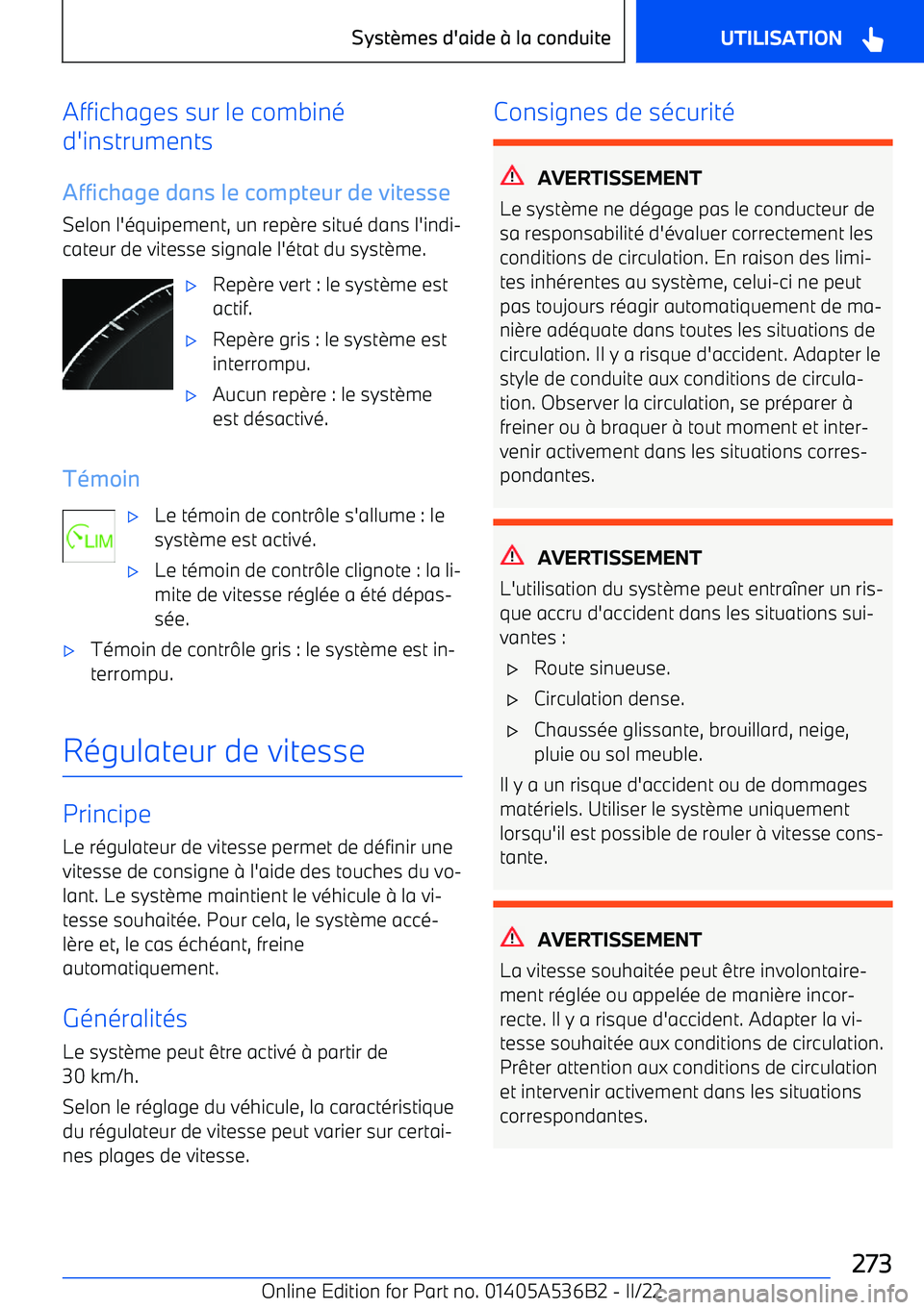BMW X6 M 2022  Notices Demploi (in French) Affichages sur le combiné
d