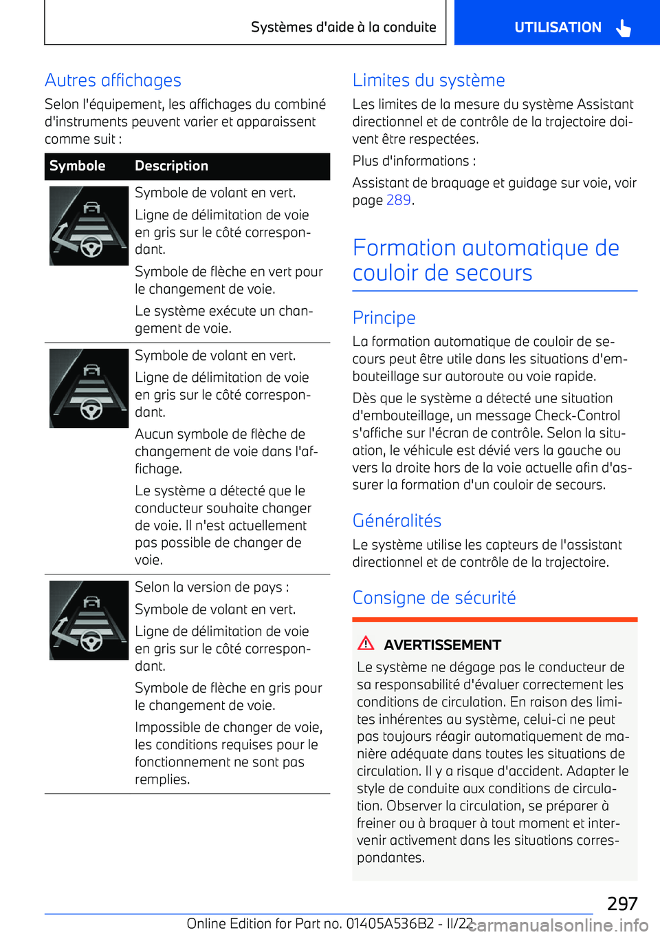 BMW X6 M 2022  Notices Demploi (in French) Autres affichagesSelon l