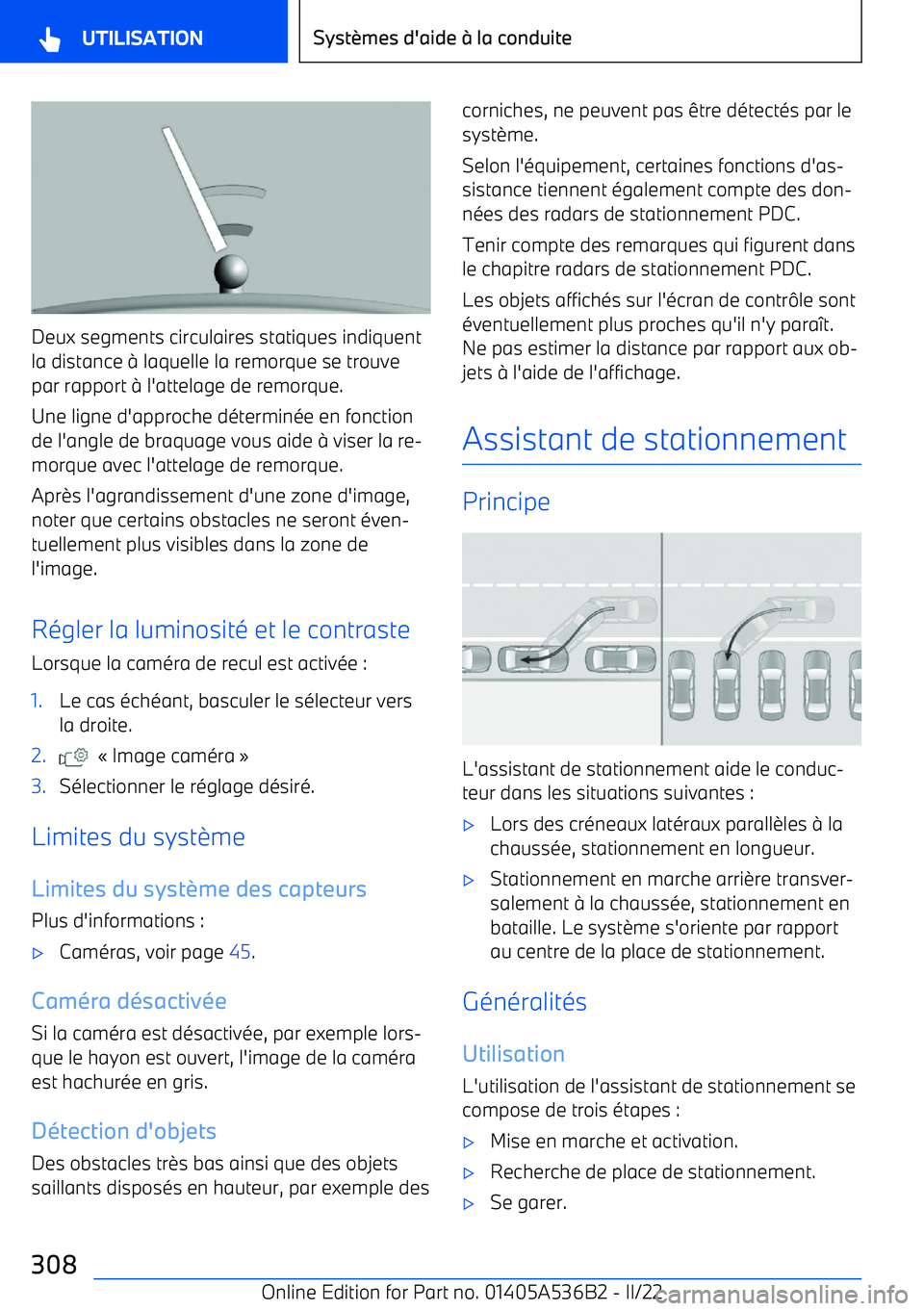BMW X6 M 2022  Notices Demploi (in French) Deux segments circulaires statiques indiquentla distance 