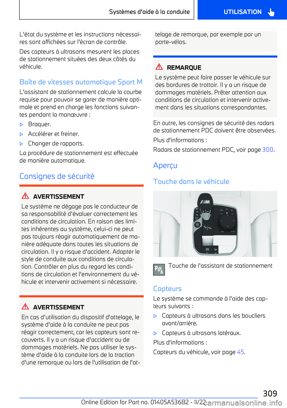 BMW X6 M 2022  Notices Demploi (in French) L