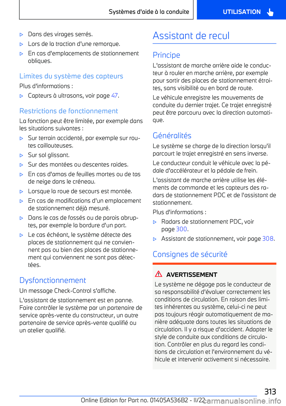 BMW X6 M 2022 Notices Demploi (in French) BMW X6 M 2022 Notices Demploi (in French)