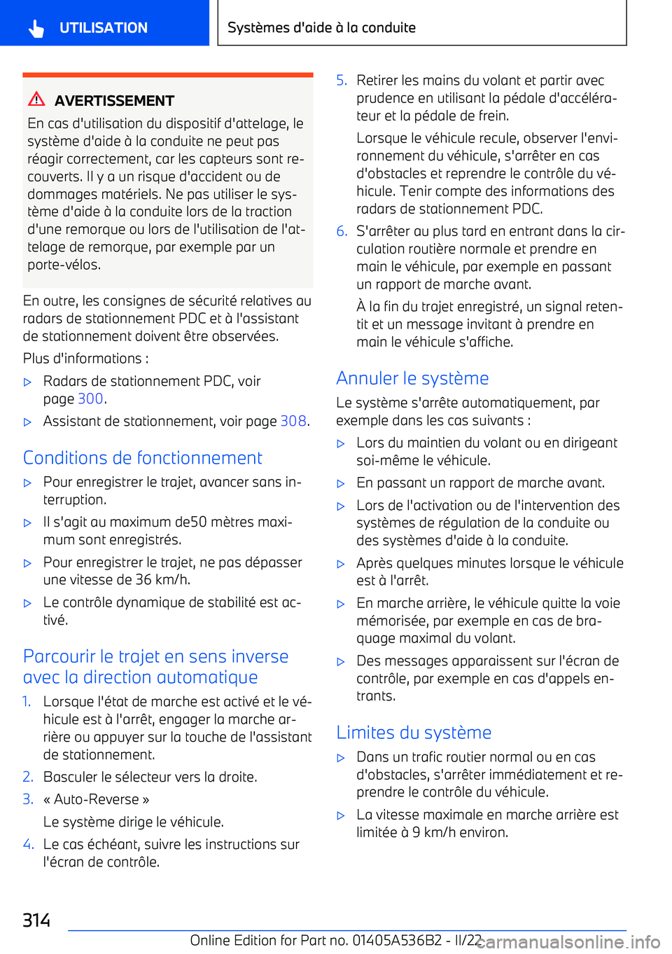 BMW X6 M 2022 Notices Demploi (in French) AVERTISSEMENT
En cas d BMW X6 M 2022 Notices Demploi (in French) AVERTISSEMENT
En cas d