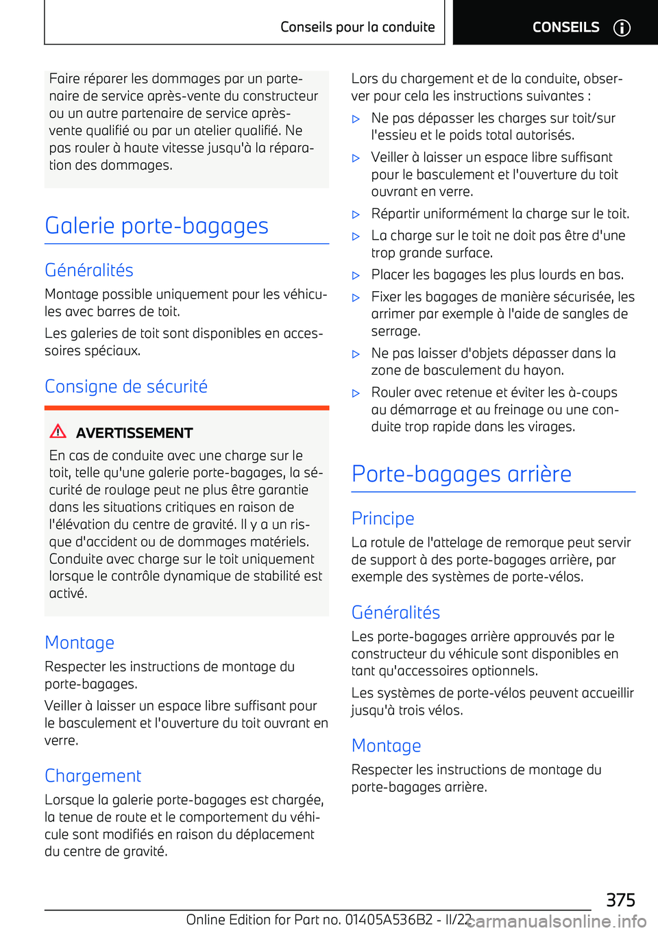 BMW X6 M 2022  Notices Demploi (in French) Faire réparer les dommages par un parte