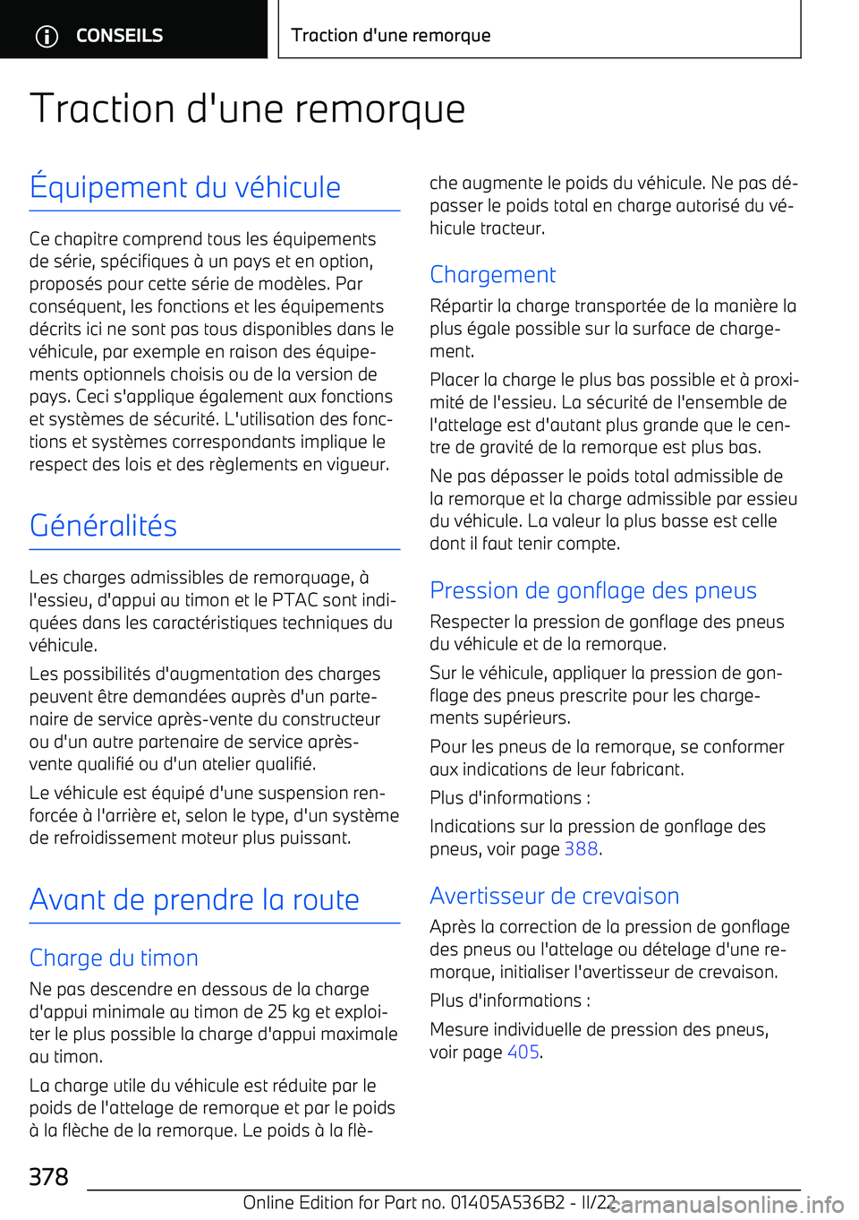 BMW X6 M 2022  Notices Demploi (in French) Traction d