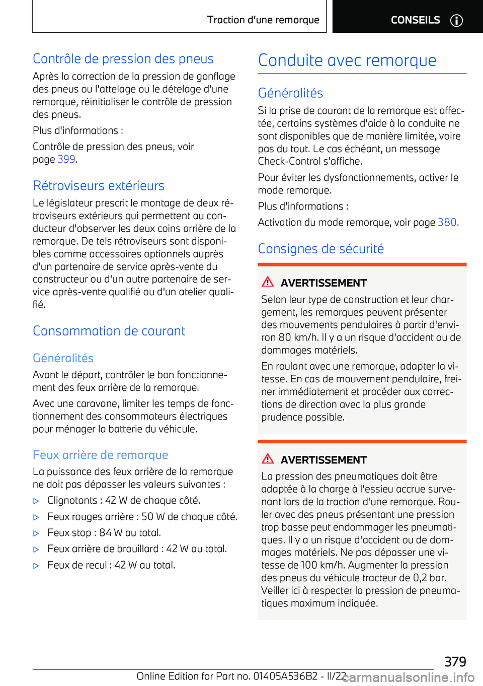 BMW X6 M 2022  Notices Demploi (in French) Contrle de pression des pneus
Apr