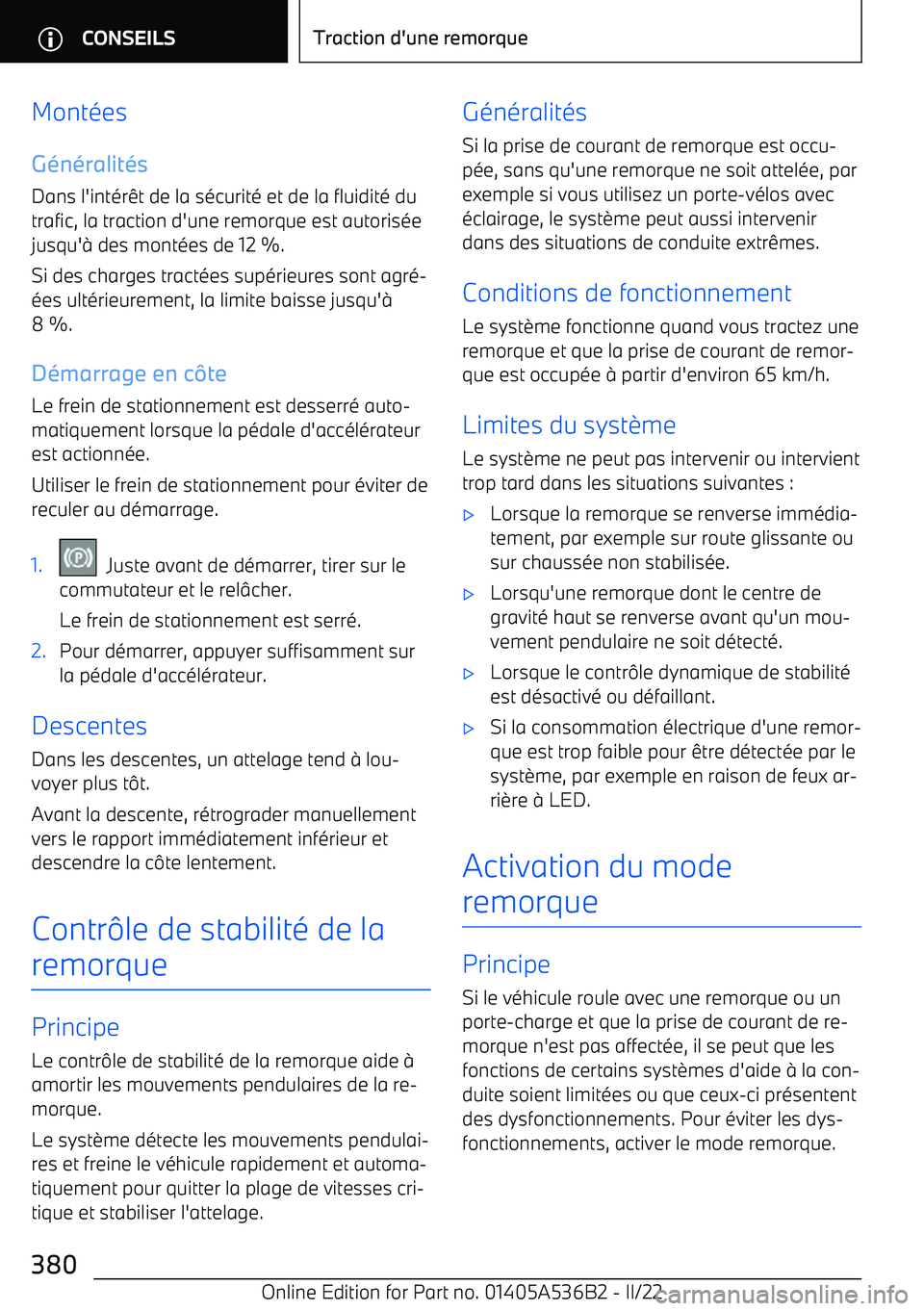 BMW X6 M 2022  Notices Demploi (in French) Montées
G