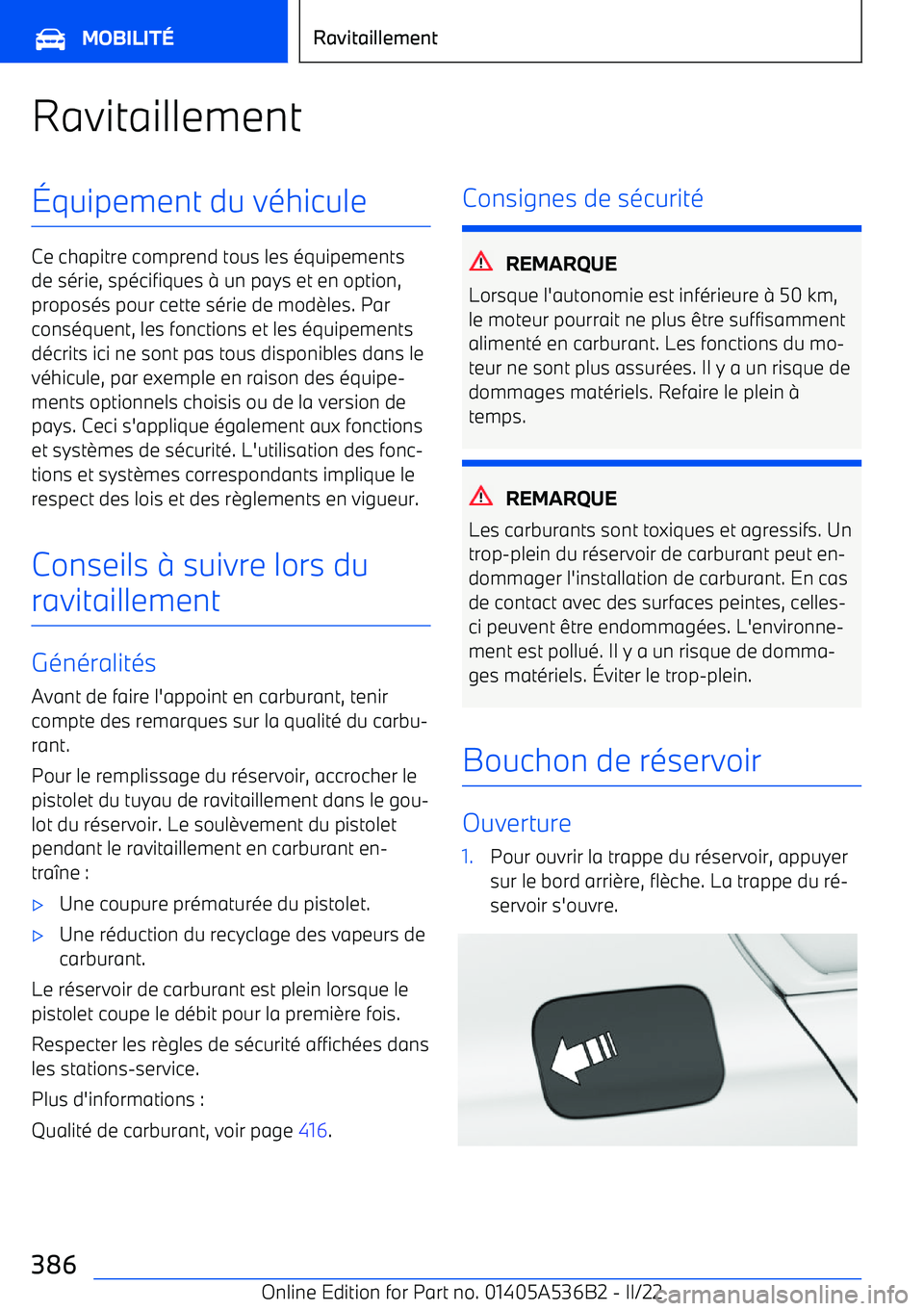 BMW X6 M 2022 Notices Demploi (in French) Ravitaillement BMW X6 M 2022 Notices Demploi (in French) Ravitaillement