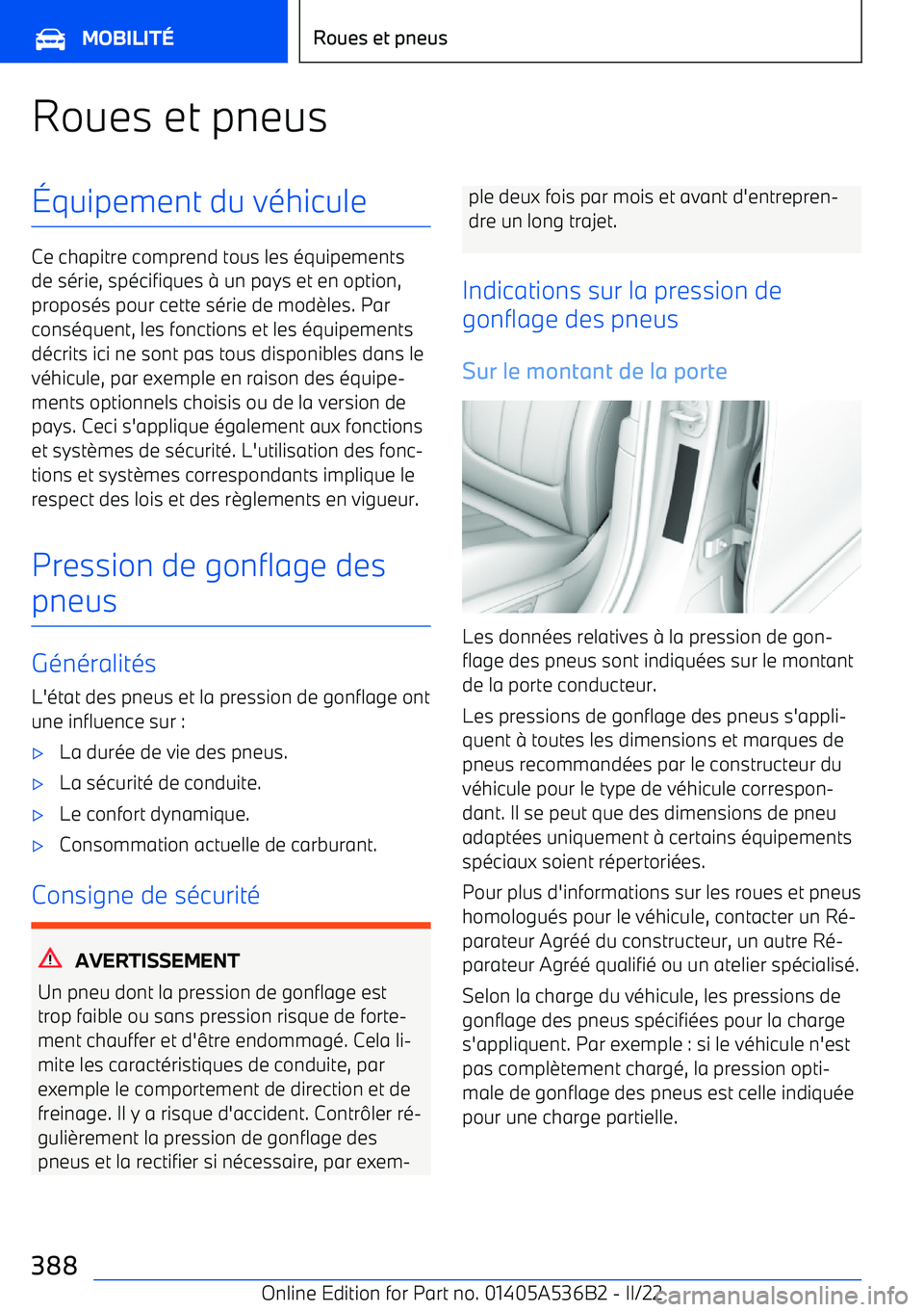BMW X6 M 2022 Notices Demploi (in French) Roues et pneus BMW X6 M 2022 Notices Demploi (in French) Roues et pneus