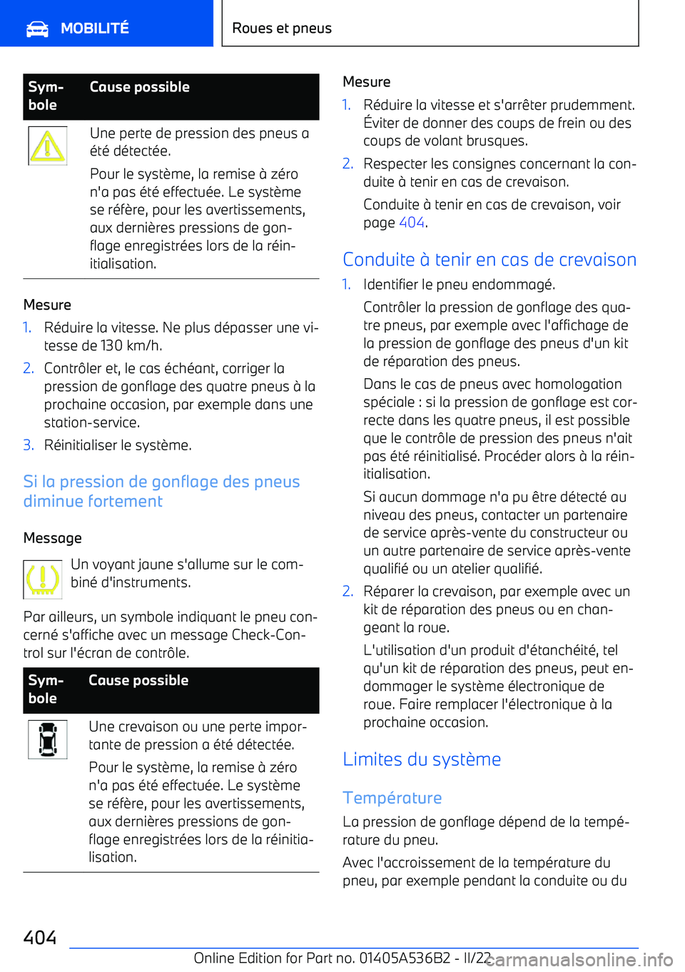 BMW X6 M 2022 Notices Demploi (in French) Sym BMW X6 M 2022 Notices Demploi (in French) Sym