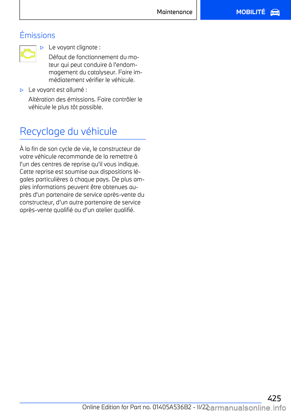 BMW X6 M 2022 Notices Demploi (in French) BMW X6 M 2022 Notices Demploi (in French)