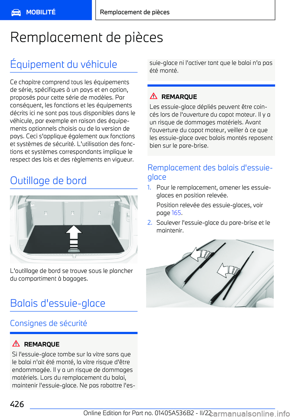 BMW X6 M 2022 Notices Demploi (in French) Remplacement de pi BMW X6 M 2022 Notices Demploi (in French) Remplacement de pi