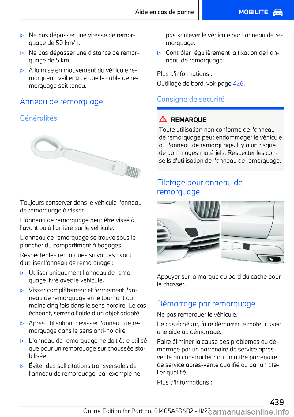 BMW X6 M 2022  Notices Demploi (in French) 