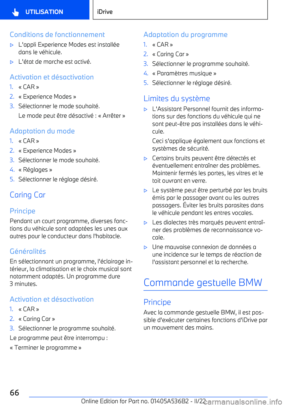 BMW X6 M 2022  Notices Demploi (in French) Conditions de fonctionnement