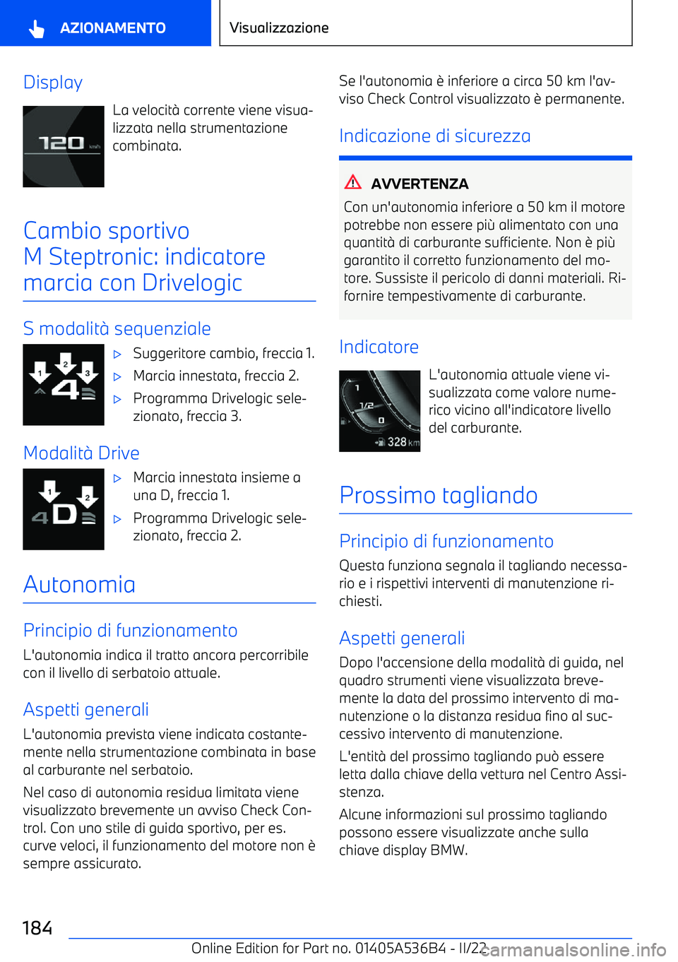 BMW X6 M 2022  Libretti Di Uso E manutenzione (in Italian) DisplayLa velocit