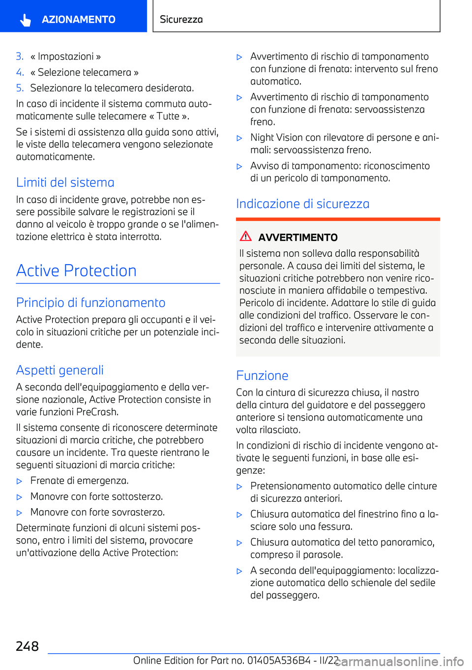 BMW X6 M 2022  Libretti Di Uso E manutenzione (in Italian) 3.