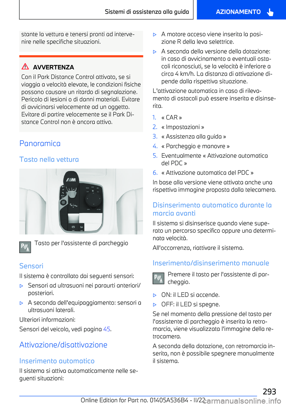 BMW X6 M 2022  Libretti Di Uso E manutenzione (in Italian) stante la vettura e tenersi pronti ad interve