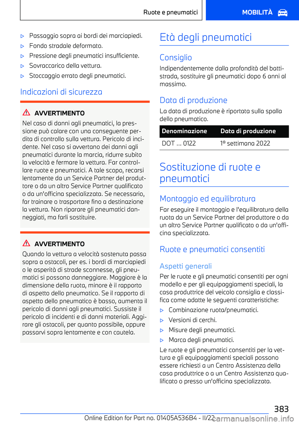 BMW X6 M 2022  Libretti Di Uso E manutenzione (in Italian) 