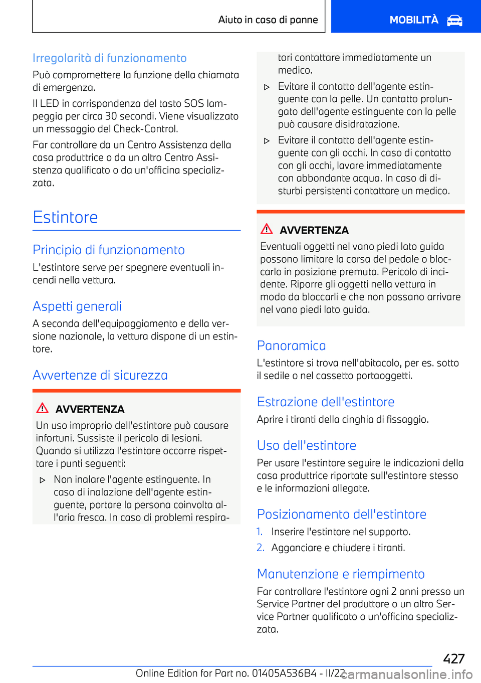 BMW X6 M 2022  Libretti Di Uso E manutenzione (in Italian) Irregolarit