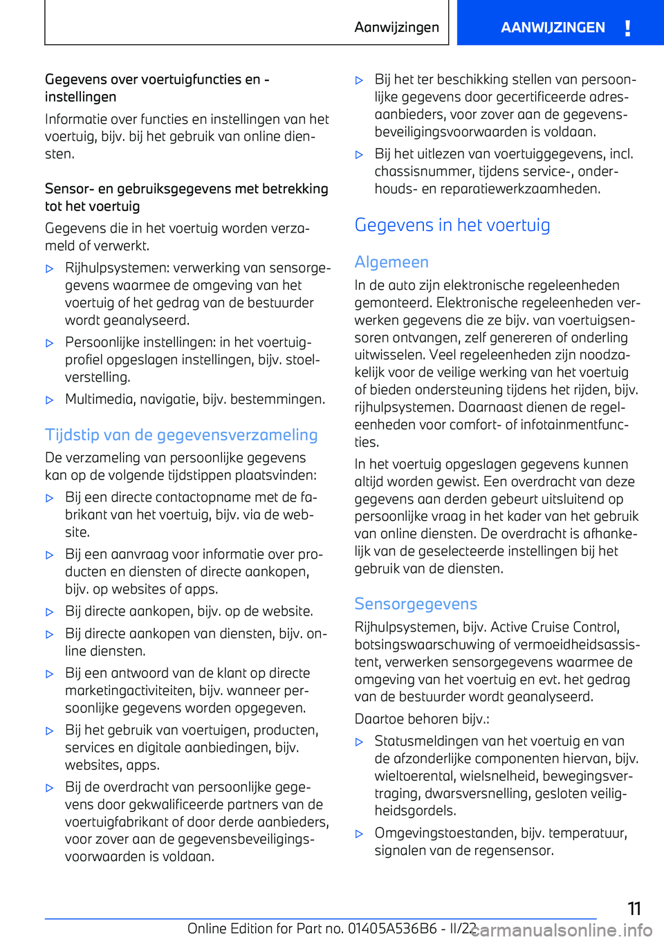 BMW X6 M 2022  Instructieboekjes (in Dutch) Gegevens over voertuigfuncties en 