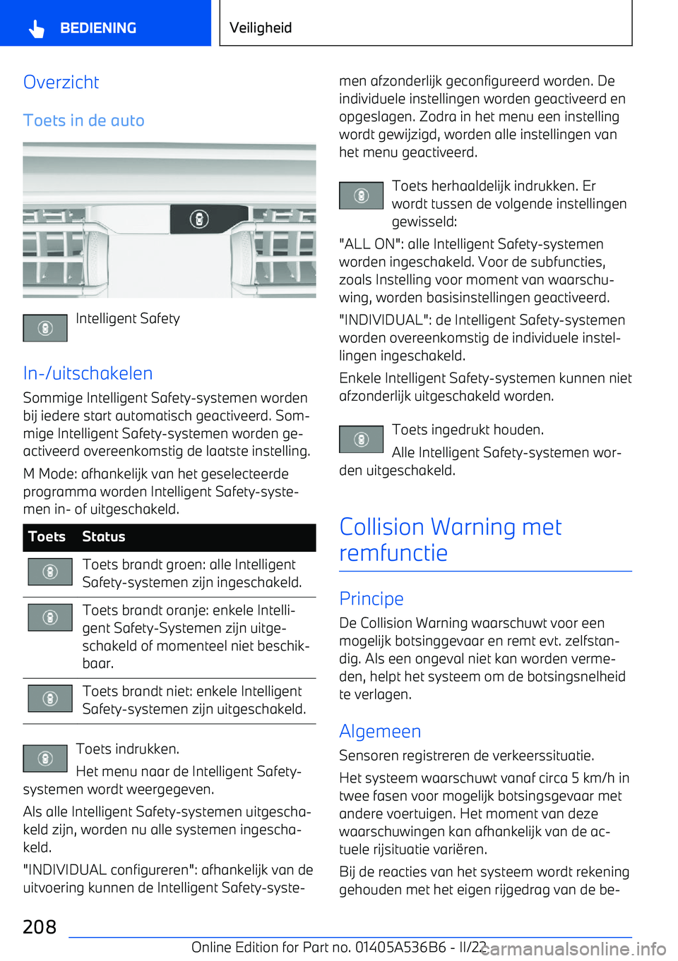 BMW X6 M 2022 Instructieboekjes (in Dutch) OverzichtToets in de auto
Intelligent Safety
In BMW X6 M 2022 Instructieboekjes (in Dutch) OverzichtToets in de auto
Intelligent Safety
In