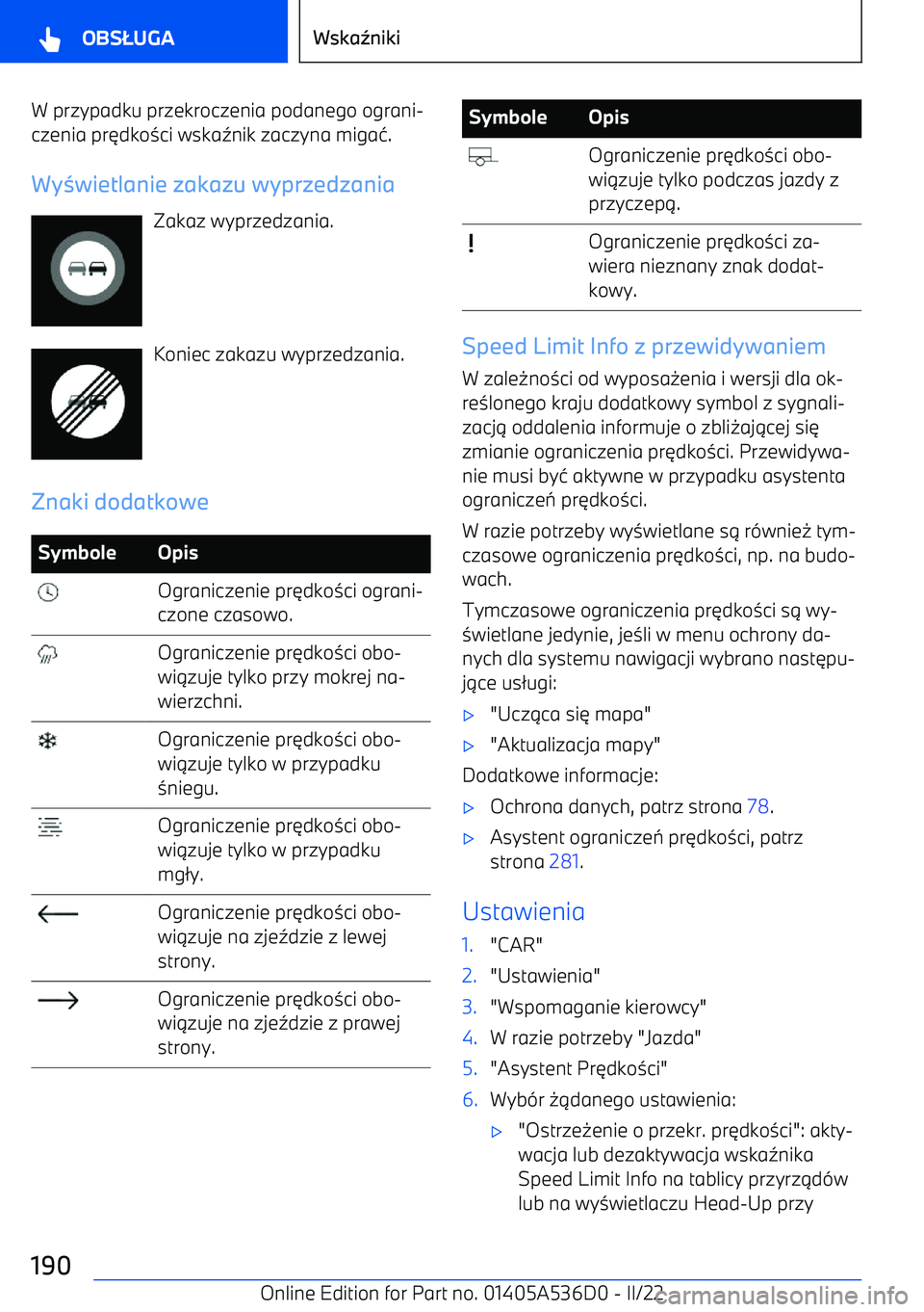 BMW X6 M 2022  Instrukcja obsługi (in Polish) W przypadku przekroczenia podanego ograni