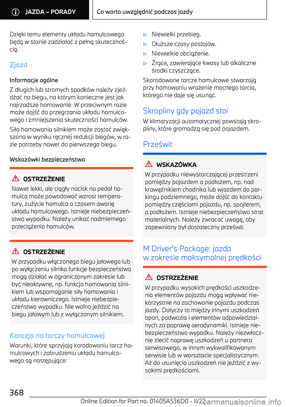 BMW X6 M 2022  Instrukcja obsługi (in Polish) Dzi6ki temu elementy uk 2adu hamulcowego
b 6d 1 w stanie zadzia 2a 4 z pe 2n 1 skuteczno 3