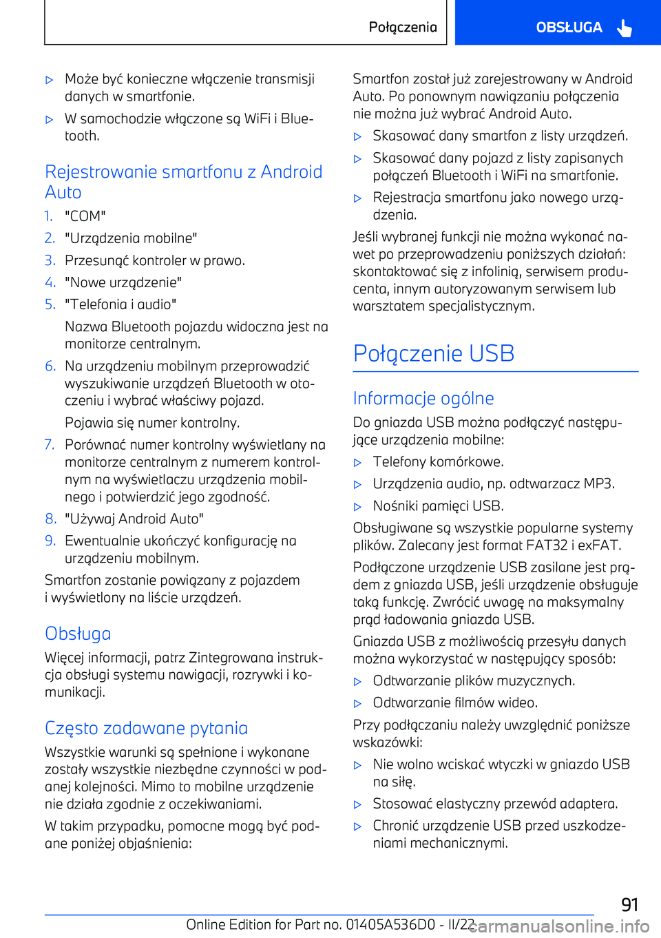 BMW X6 M 2022  Instrukcja obsługi (in Polish) 