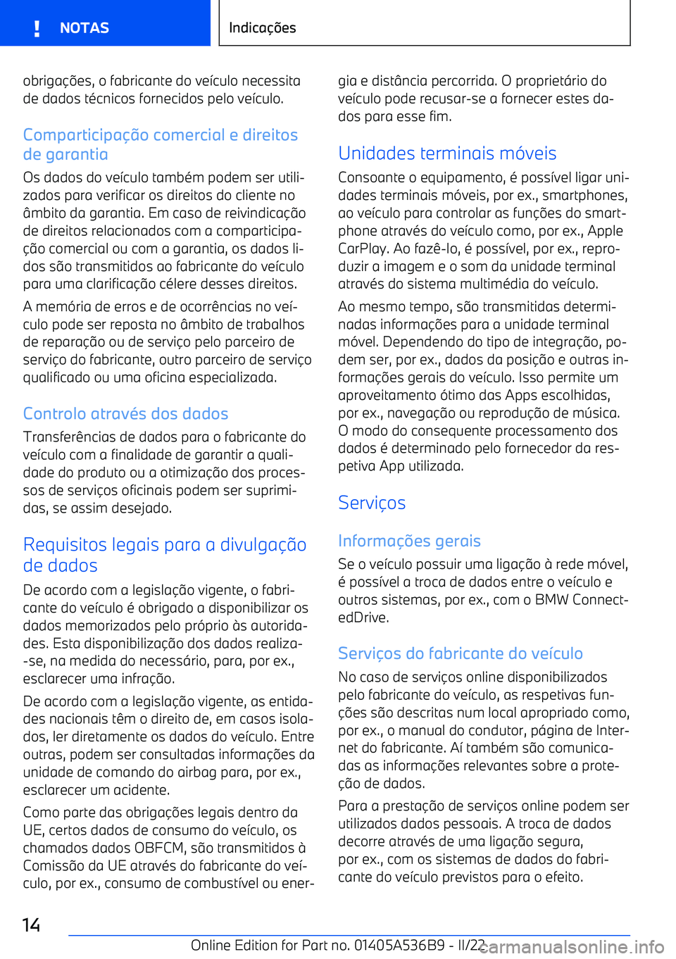 BMW X6 M 2022  Manual do condutor (in Portuguese) obriga