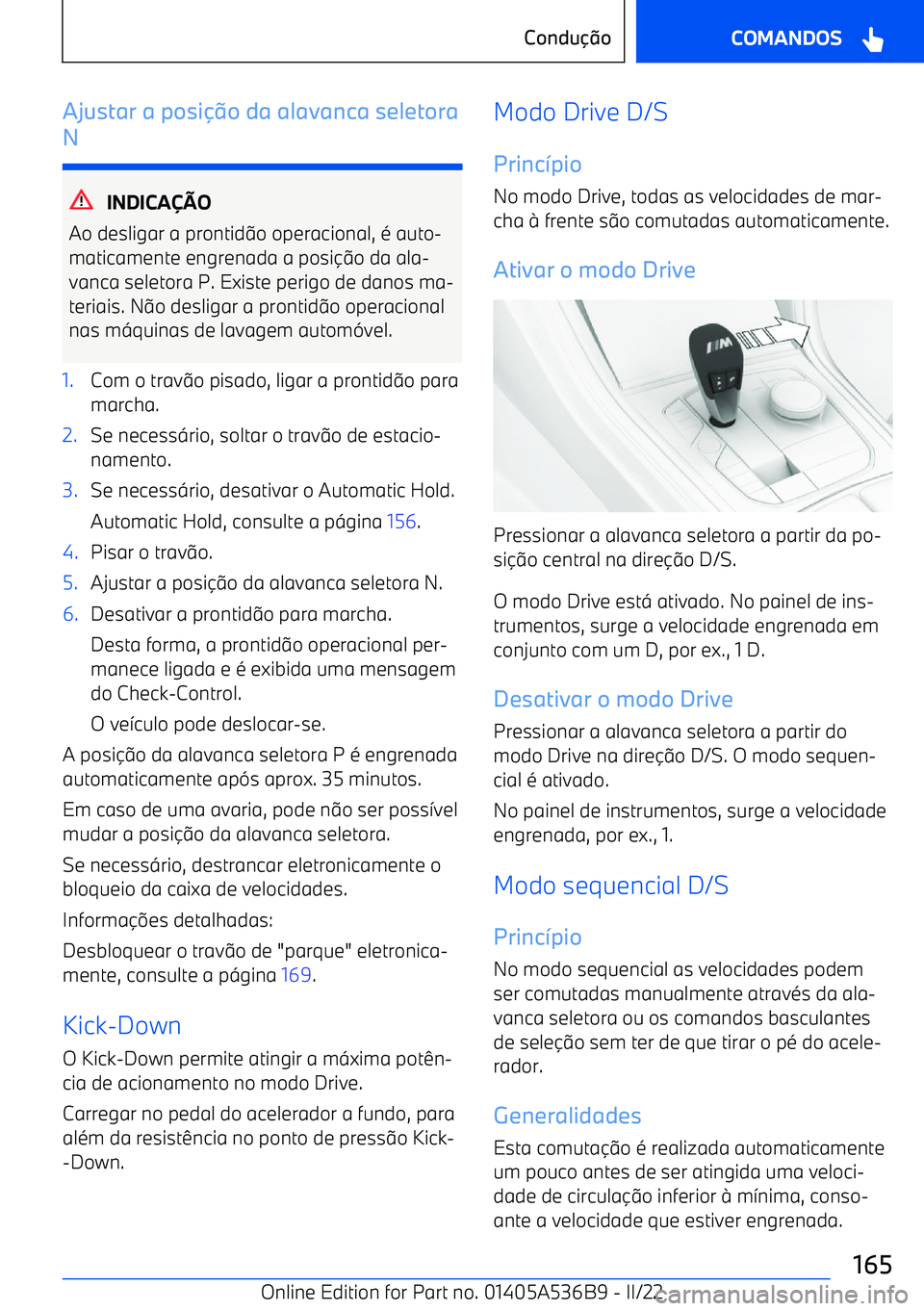 BMW X6 M 2022 Manual do condutor (in Portuguese) Ajustar a posi BMW X6 M 2022 Manual do condutor (in Portuguese) Ajustar a posi