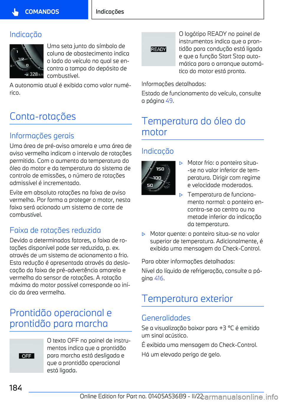BMW X6 M 2022  Manual do condutor (in Portuguese) Indica