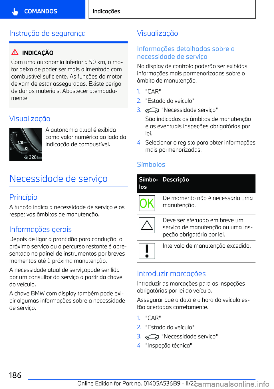 BMW X6 M 2022  Manual do condutor (in Portuguese) Instru