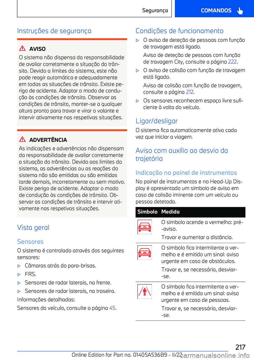 BMW X6 M 2022  Manual do condutor (in Portuguese) Instru