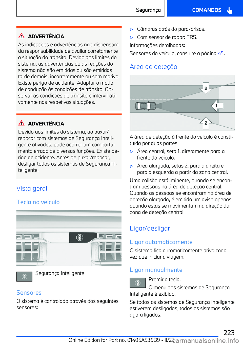 BMW X6 M 2022  Manual do condutor (in Portuguese) ADVERTgNCIA
As indica
