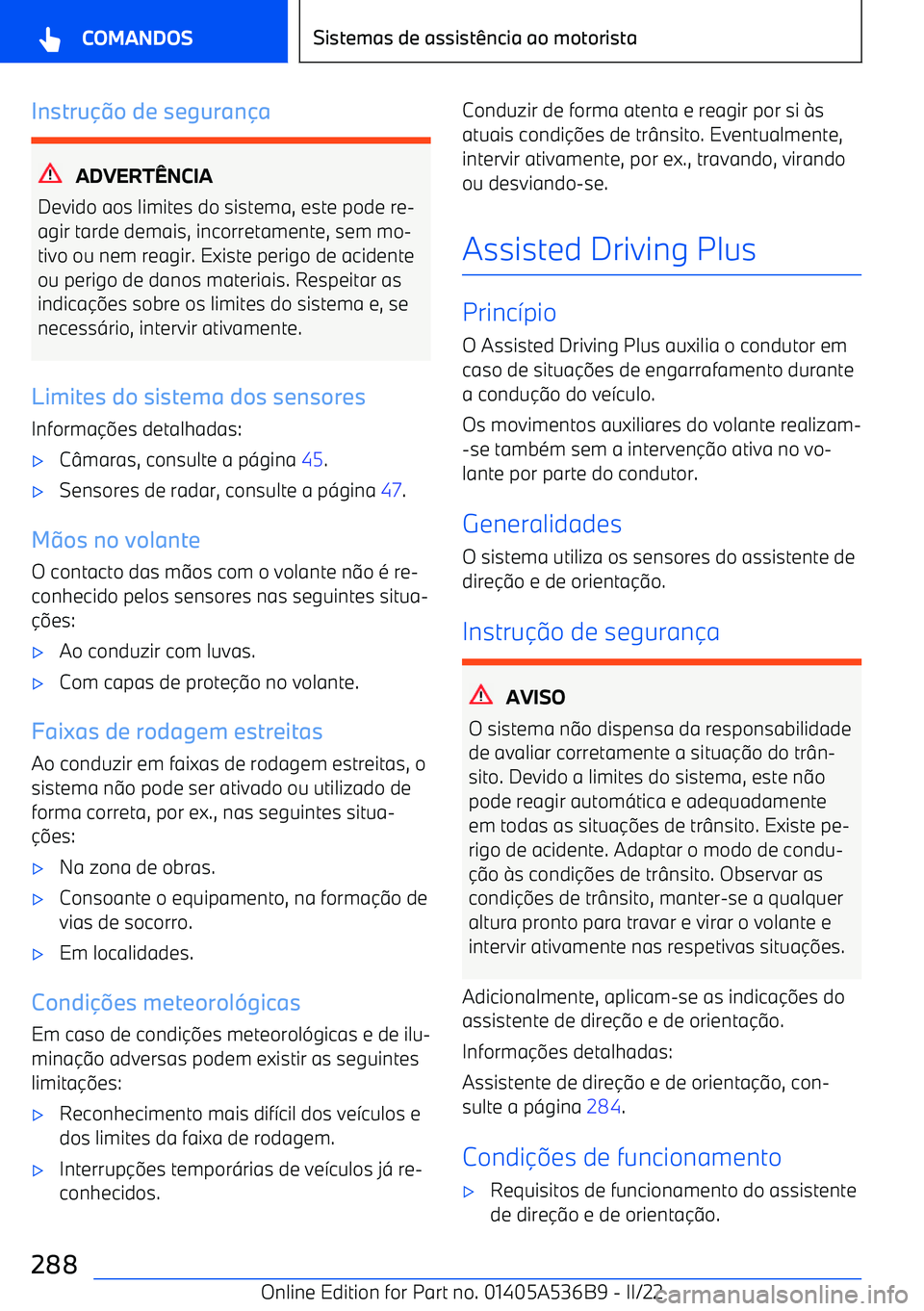 BMW X6 M 2022  Manual do condutor (in Portuguese) Instru