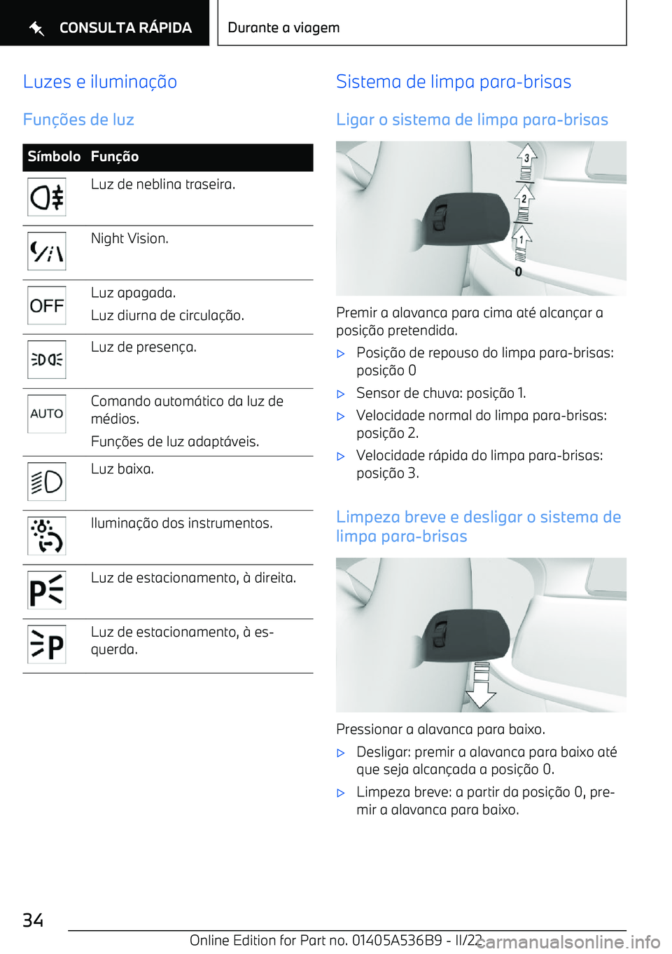 BMW X6 M 2022  Manual do condutor (in Portuguese) Luzes e ilumina