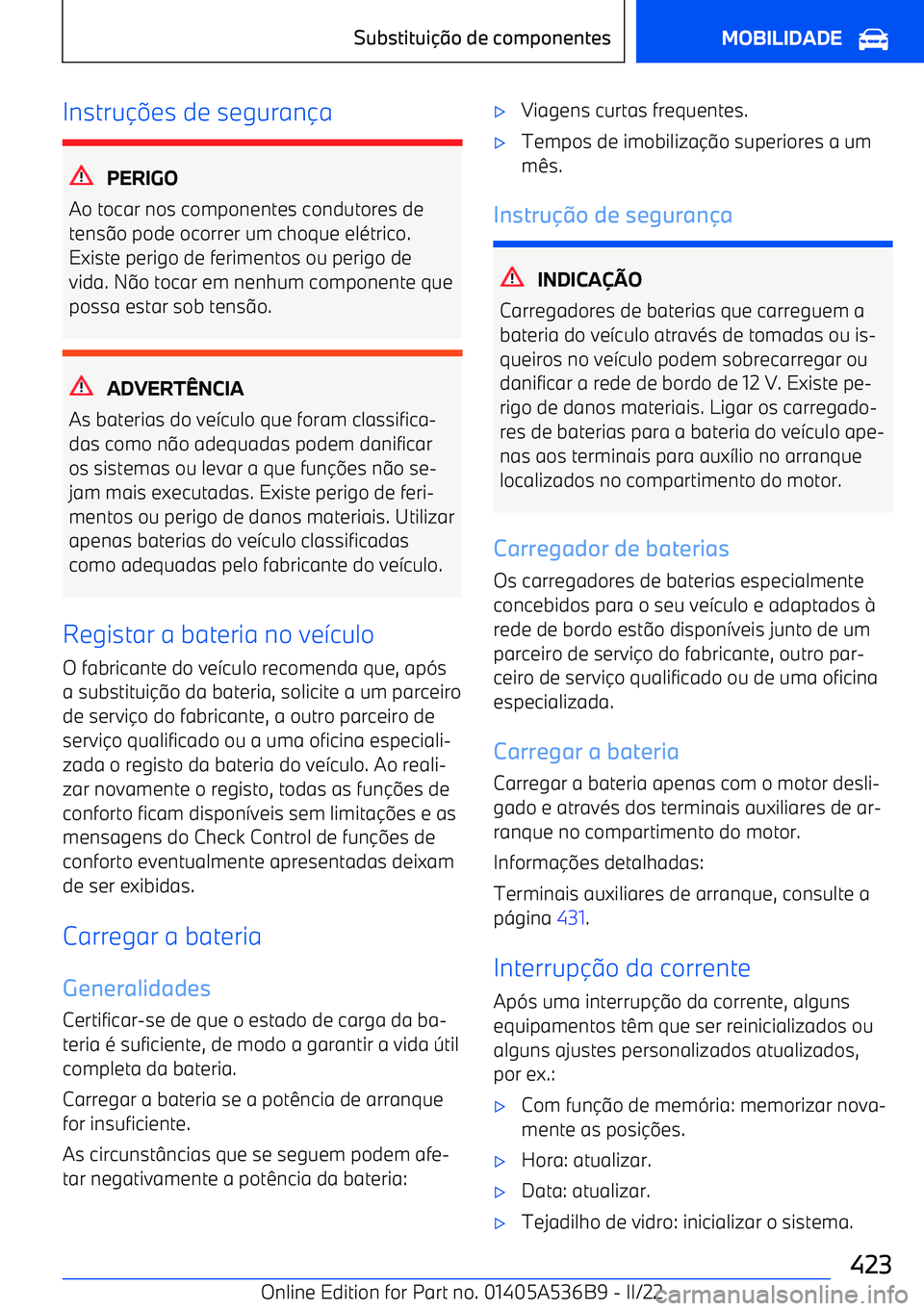 BMW X6 M 2022 Manual do condutor (in Portuguese) Instru BMW X6 M 2022 Manual do condutor (in Portuguese) Instru