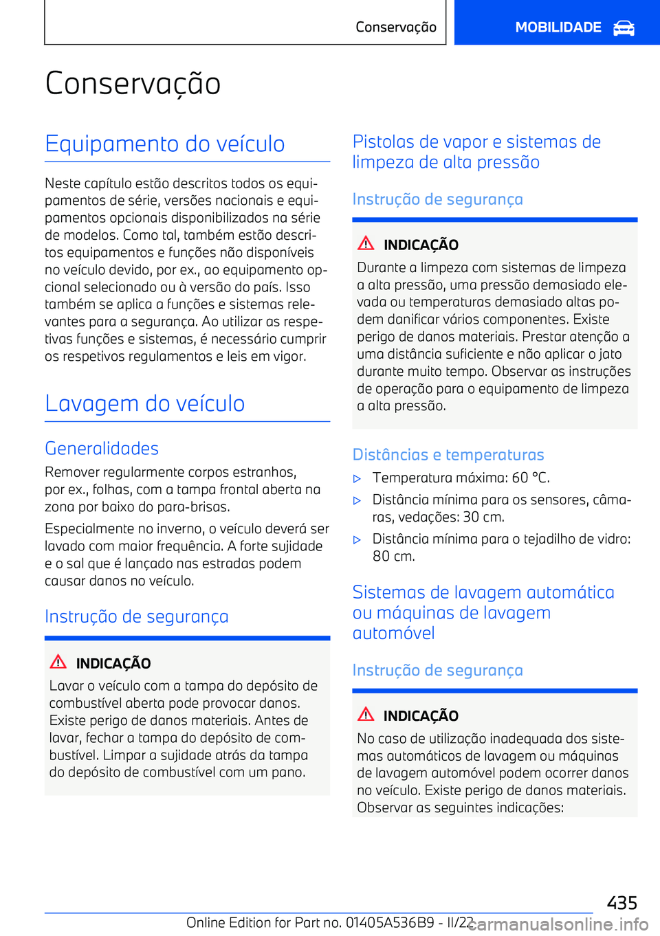 BMW X6 M 2022 Manual do condutor (in Portuguese) Conserva BMW X6 M 2022 Manual do condutor (in Portuguese) Conserva