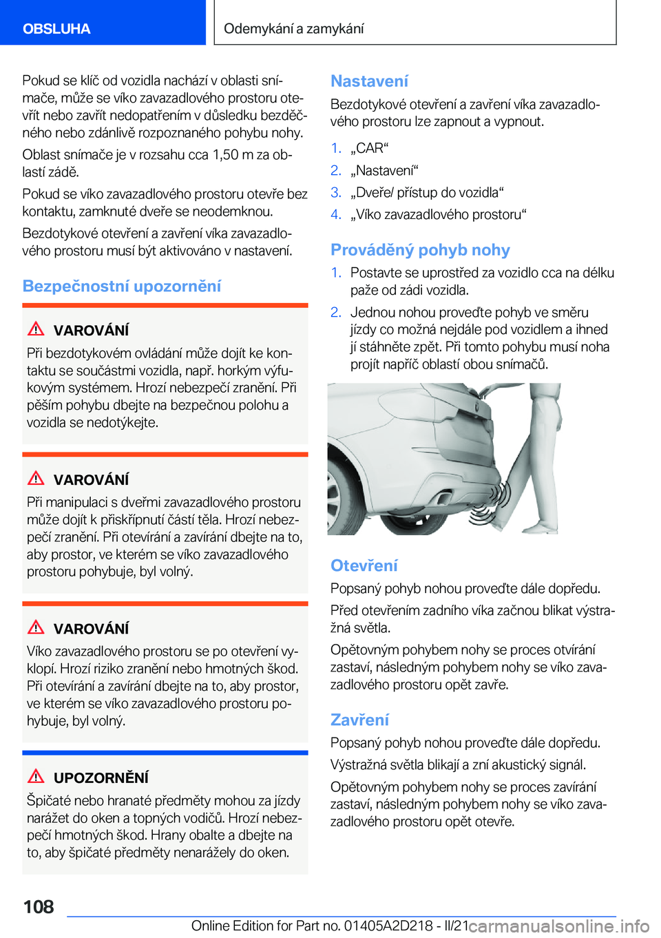 BMW X6 M 2021  Návod na použití (in Czech) �P�o�k�u�d��s�e��k�l�