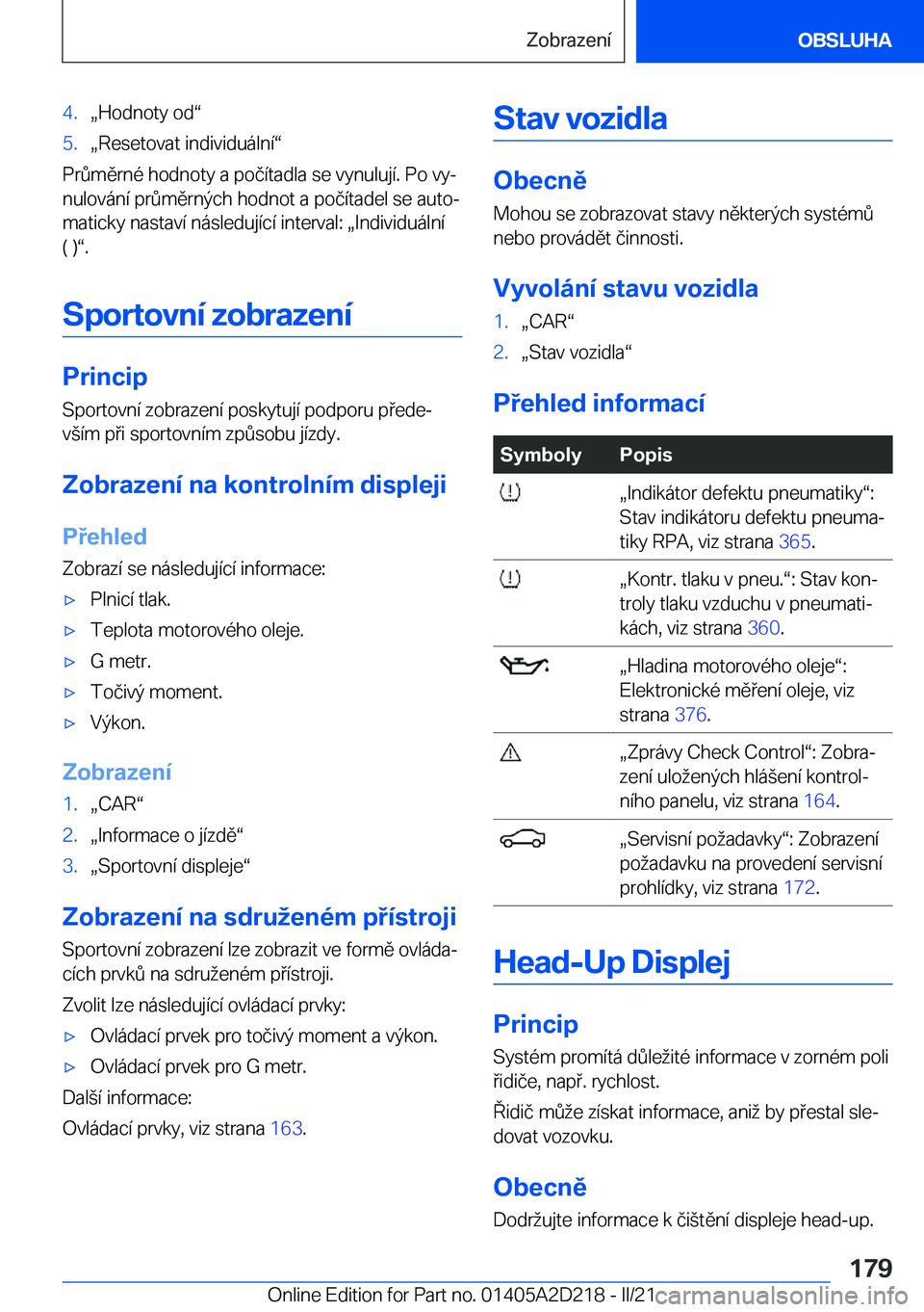 BMW X6 M 2021  Návod na použití (in Czech) �4�.x�H�o�d�n�o�t�y��o�dv�5�.x�R�e�s�e�t�o�v�a�t��i�n�d�i�v�i�d�u�