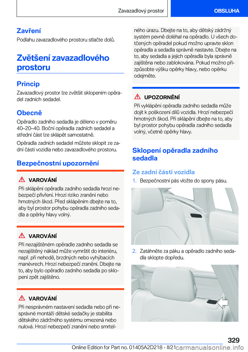 BMW X6 M 2021  Návod na použití (in Czech) �Z�a�v�e�n�