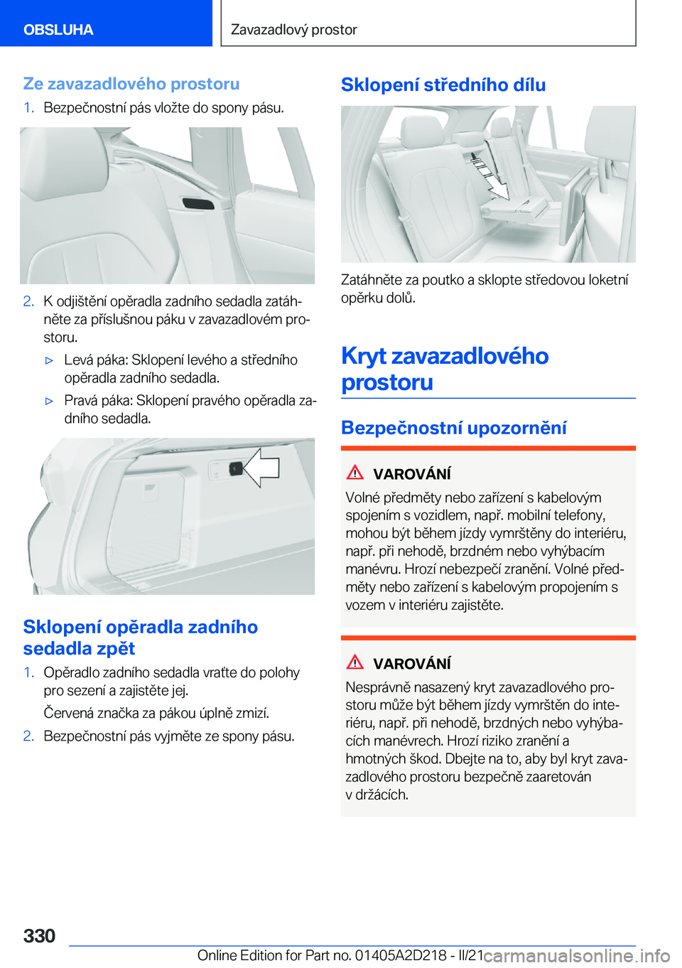 BMW X6 M 2021  Návod na použití (in Czech) �Z�e��z�a�v�a�z�a�d�l�o�v�
