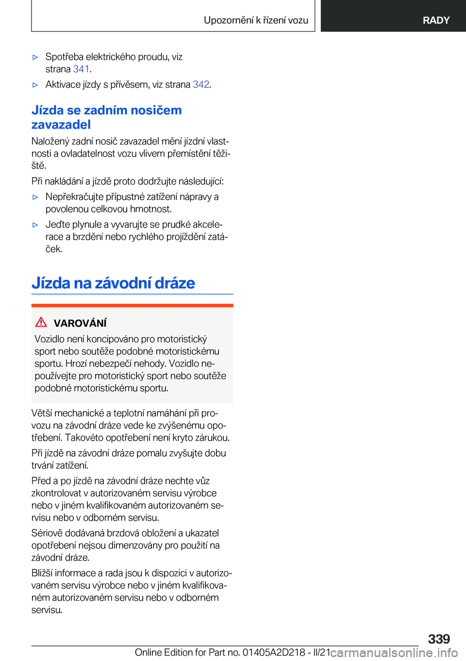 BMW X6 M 2021  Návod na použití (in Czech) 'x�S�p�o�t�e�b�a��e�l�e�k�t�r�i�c�k�