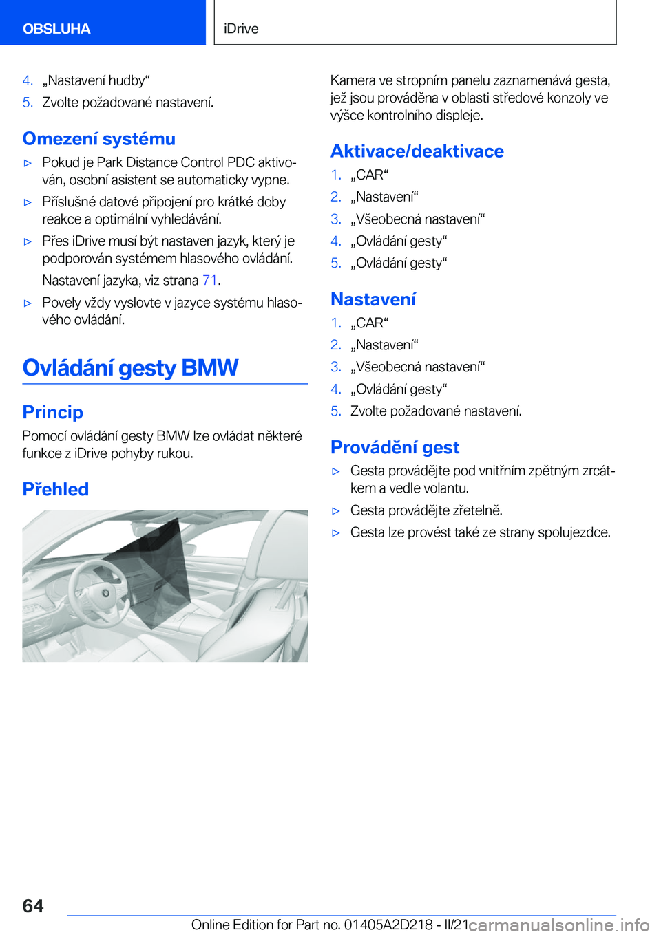 BMW X6 M 2021  Návod na použití (in Czech) �4�.x�N�a�s�t�a�v�e�n�