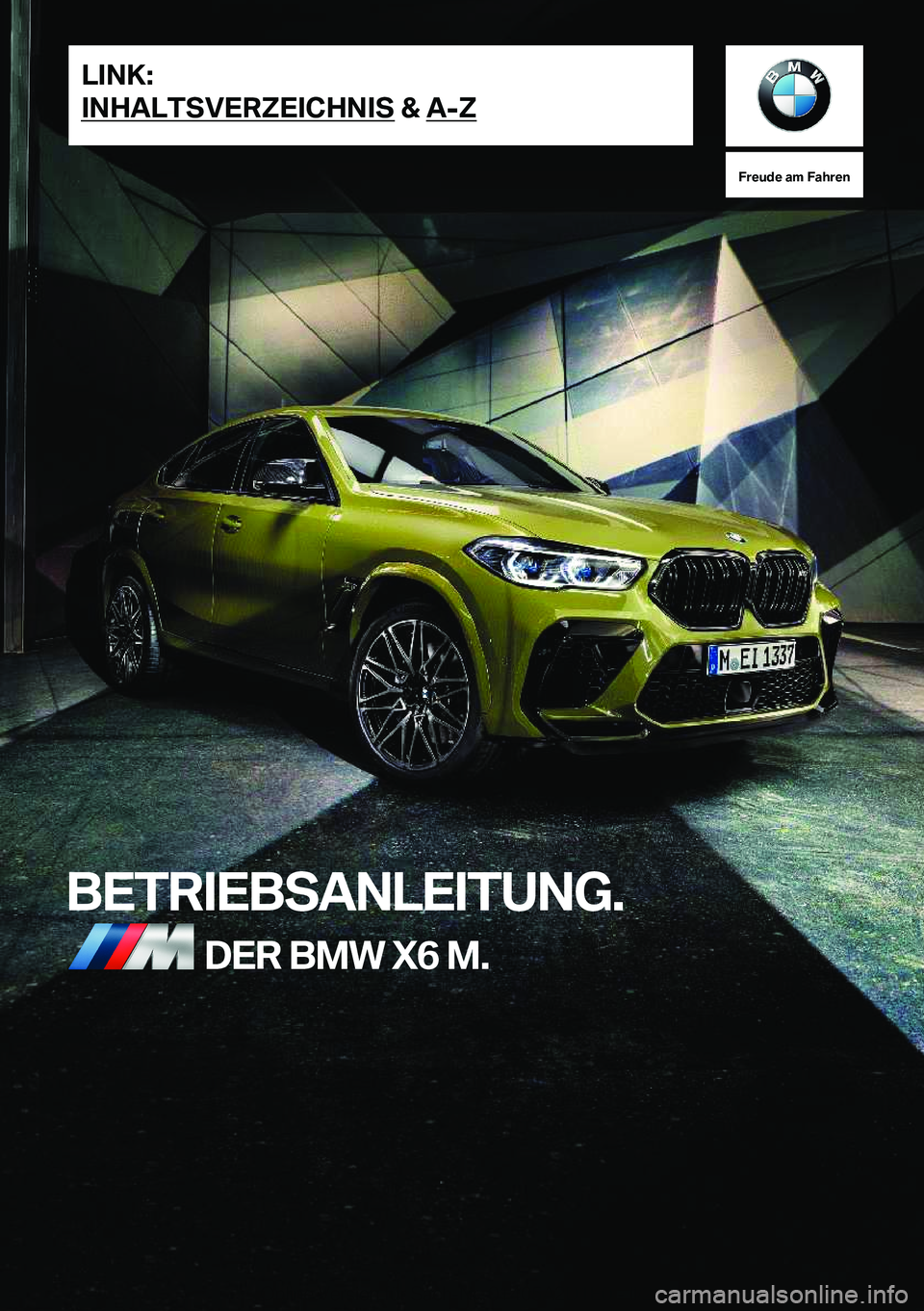 BMW X6 M 2021  Betriebsanleitungen (in German) 