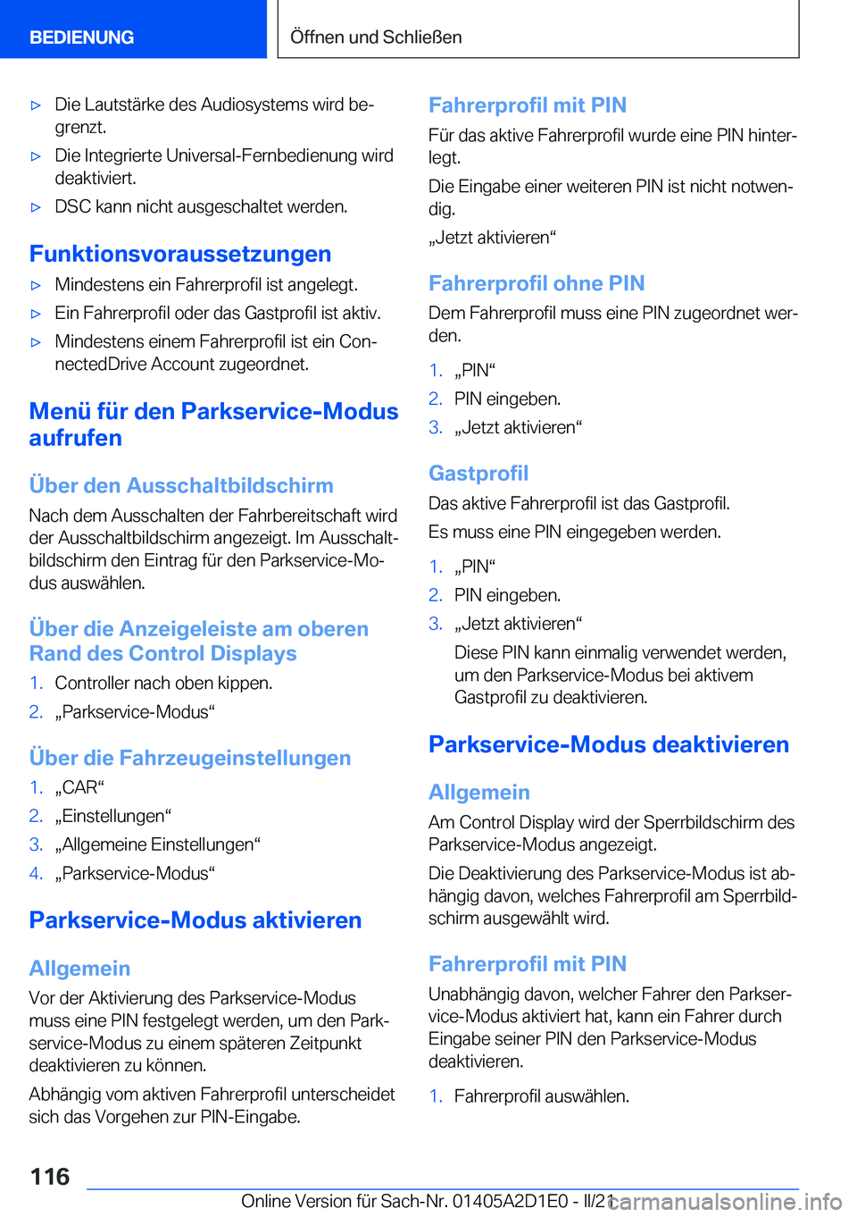 BMW X6 M 2021  Betriebsanleitungen (in German) 'x�D�i�e��L�a�u�t�s�t�