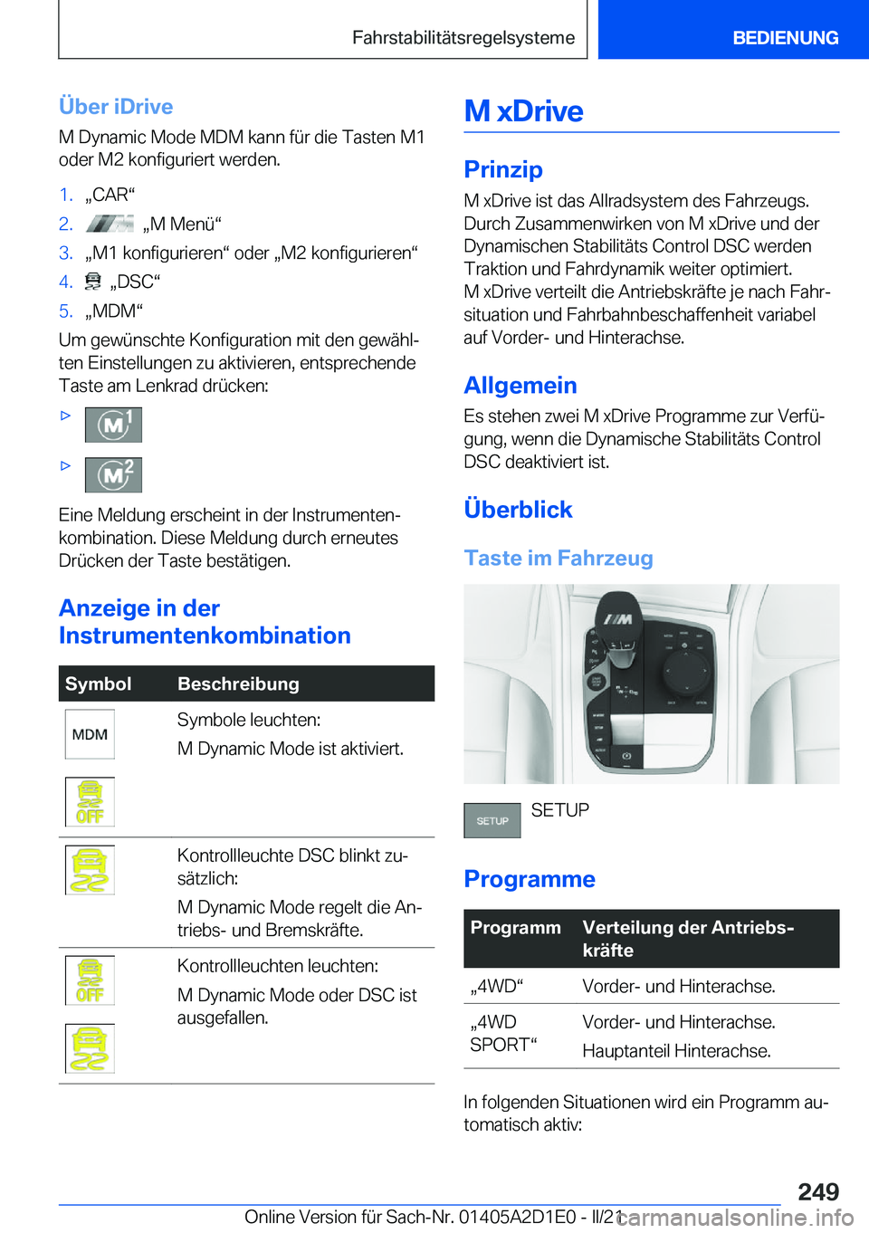 BMW X6 M 2021  Betriebsanleitungen (in German) �