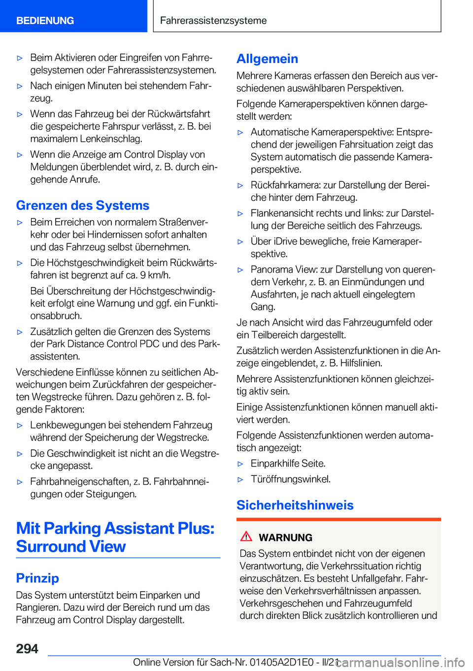 BMW X6 M 2021  Betriebsanleitungen (in German) 'x�B�e�i�m��A�k�t�i�v�i�e�r�e�n��o�d�e�r��E�i�n�g�r�e�i�f�e�n��v�o�n��F�a�h�r�r�ej
�g�e�l�s�y�s�t�e�m�e�n��o�d�e�r��F�a�h�r�e�r�a�s�s�i�s�t�e�n�z�s�y�s�t�e�m�e�n�.'x�N�a�c�h��e�i�n�i�