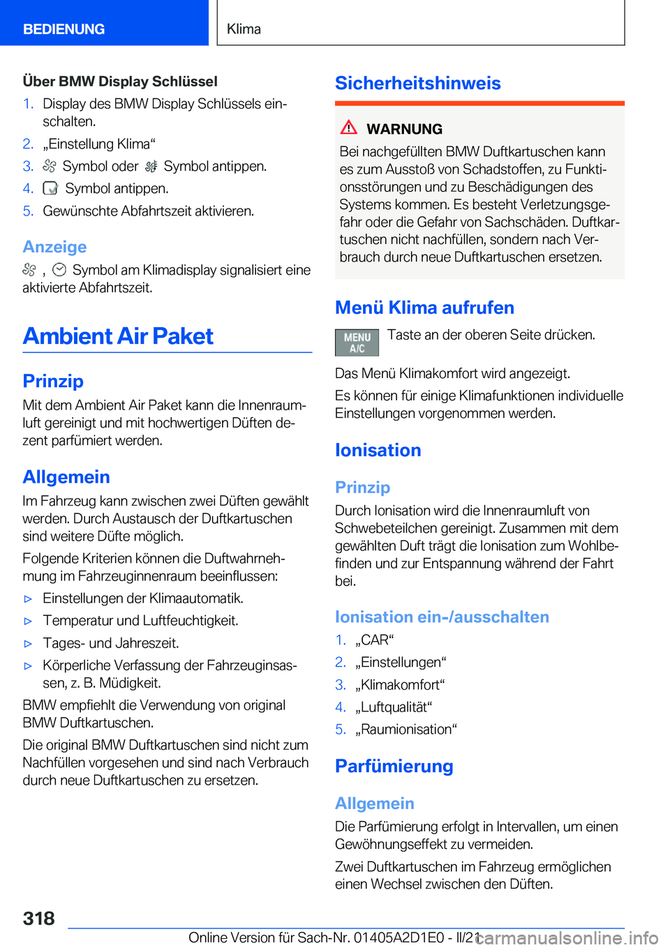 BMW X6 M 2021  Betriebsanleitungen (in German) �