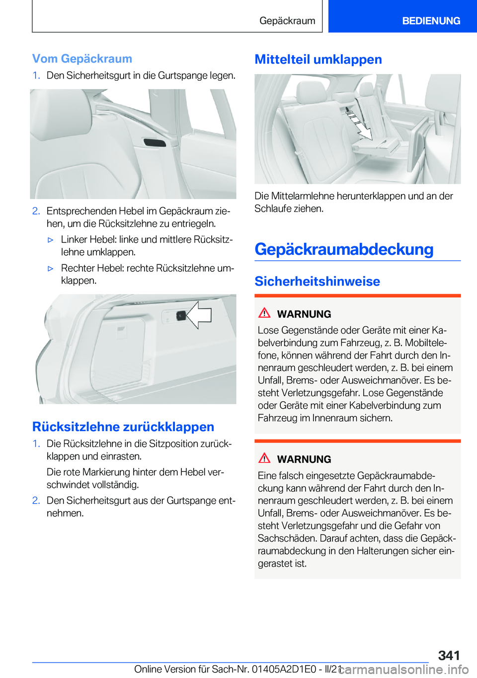 BMW X6 M 2021  Betriebsanleitungen (in German) �V�o�m��G�e�p�